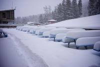 Snow Covered Deck at Pajarito Mountain